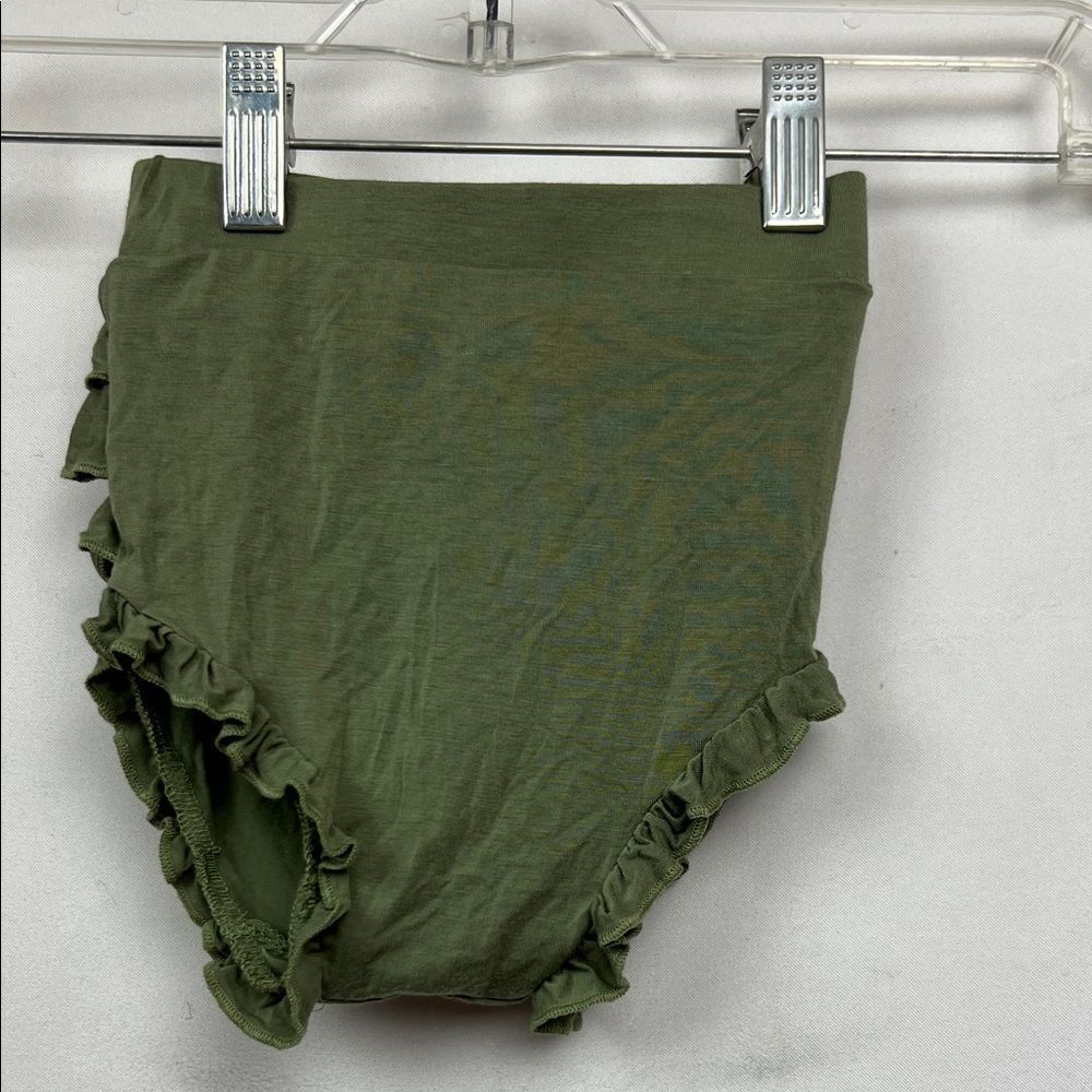 Buckaroo Baby sage green bamboo ruffle bummy diaper cover size 12-18 months